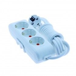 Viko Multi-Let 3'lü Priz Topraklı Kablolu Çocuk Korumalı 5 mt Beyaz